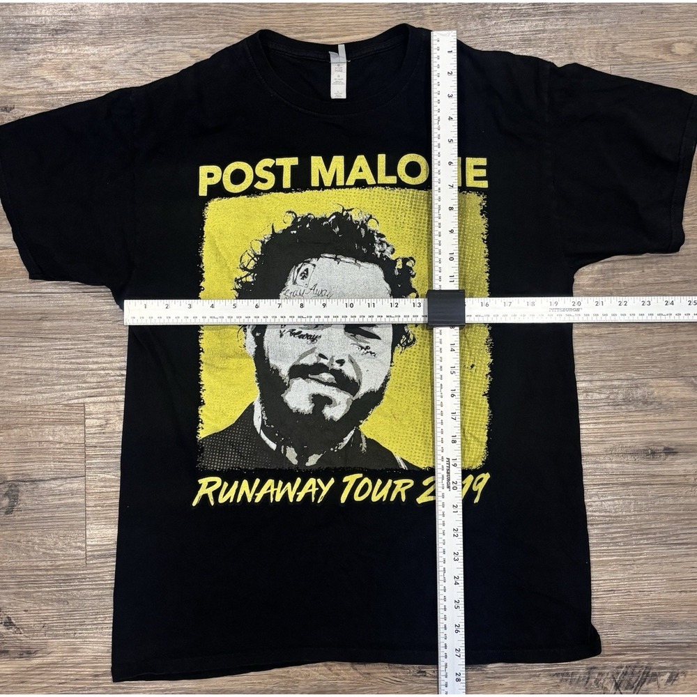 Post Malone Runaway Tour‎ 2019 Concert Merch US City Tour T-Shirt Size L Black - Picture 7 of 9